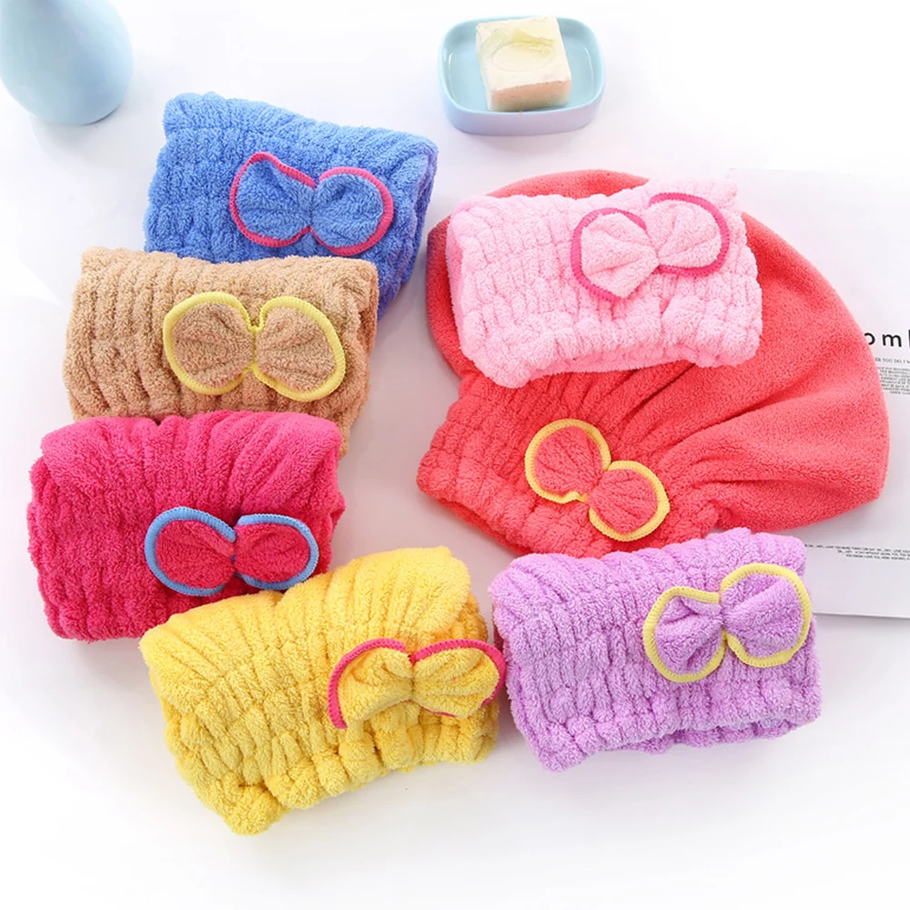 

Женская шапка для сушки волос с бантом, быстросохнущее полотенце для волос, шапка, банная шапка, полотенце из микрофибры, шапка, суперпоглощающий тюрбан, шапка для сушки волос