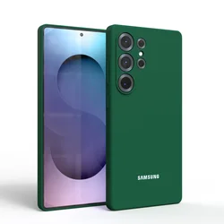 Silky Silicone Soft-Touch Protective Phone Case Cover for S24Plus (DarkGreen)