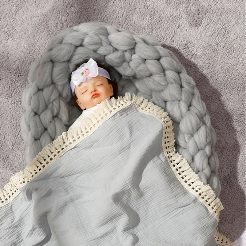 Baby Blanket 80*65cm Soft Newborn Blankets Fringed gauze Bath Gauze Infant Swaddle Wrap Sleepsack Stroller Cover