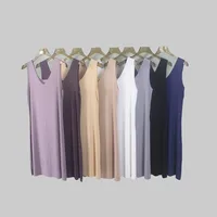 Jupon long sous-jupe fibrStrap robe de nuit chemise de nuit pour femmes, été grande taille robe Slip complet femmes mince glace injLong M-5XL 2