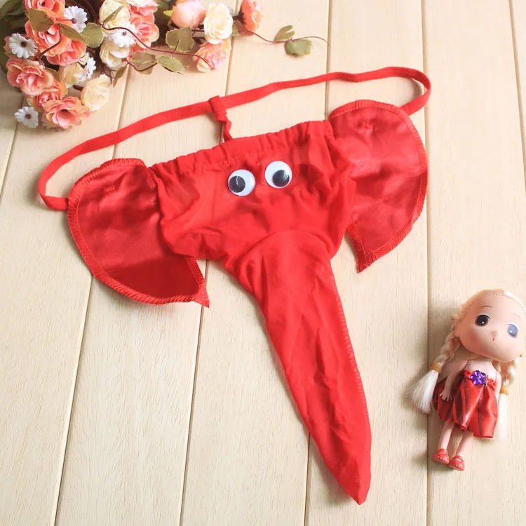Men's Sexy Elephant Thong Underwear Cartoon Trunk T Panties Fashion G String
