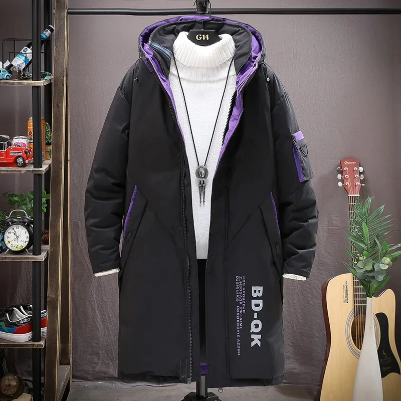 Description Picture 3 of itemMen's Long Autumn And Winter Hooded Windproof Thick Warm Jacket Parka Brand Outdoor Clothing Fashion Casual Windbreaker