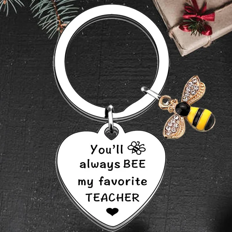 

Cute Teachers ' Day gift Keychain honeybee Key chain Keyring Holder Teacher Appreciation Gifts