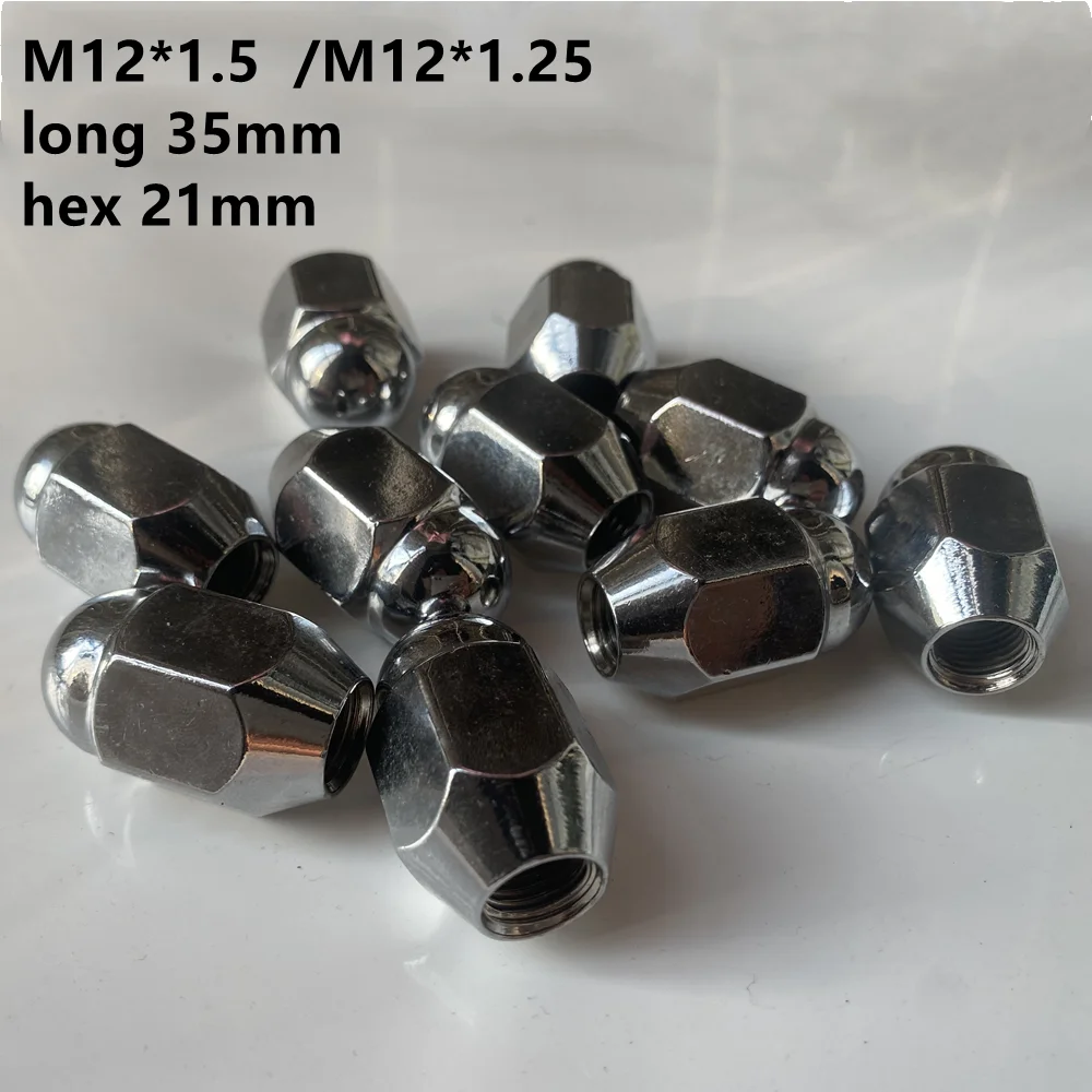 Car Tire Lug Nuts M12x1.25 ,M12x1.5 Wheel nut Hardware 10 pcs 35mm Long
