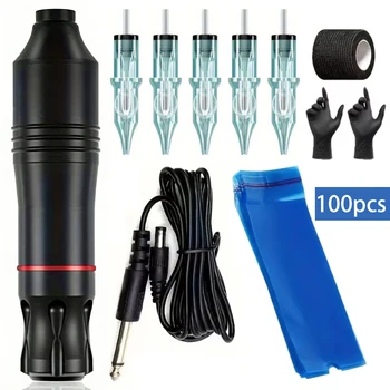 Kit macchinetta per tatuaggi Kit penna rotativa per tatuaggi con aghi per cartuccia per tatuaggi per kit per principianti di tatuaggi