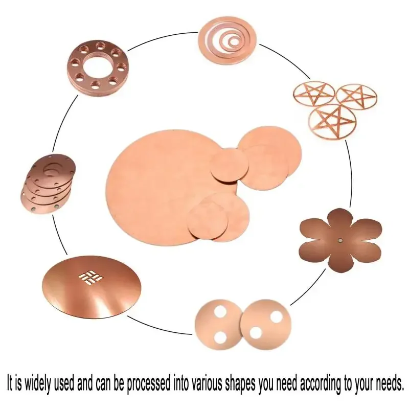 High-Quality Pure Copper Round Disc/Plate - Multiple Thickness and Diameter Options