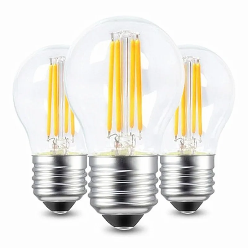 

E27 E14 Lampada Led Bulb G45 2W 4W 6W Retro Edison Led Filament Bulb 220V Chandeliers Led Light 4000K for Bedroom Decoration