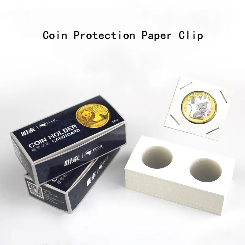 

50PCS Square Cardboard Coin Holders Coin Album Collection Clip Commemorative Coin Stamp Storage Holder Cover 12 Specifications