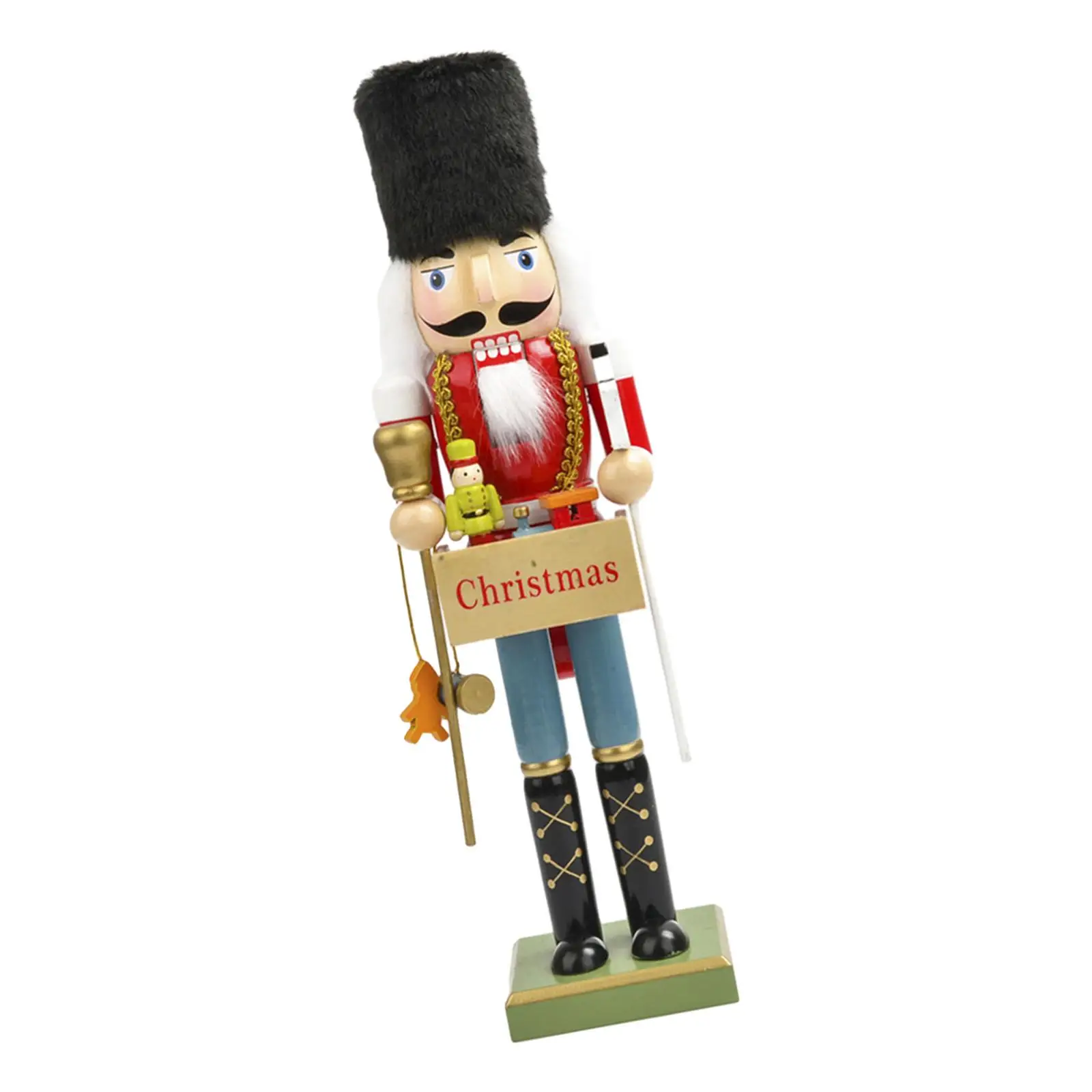 

Wooden Nutcracker Cartoon Traditional Holiday Present Multipurpose Photo Props Stable Base Decorative Figures Desktop Decoration