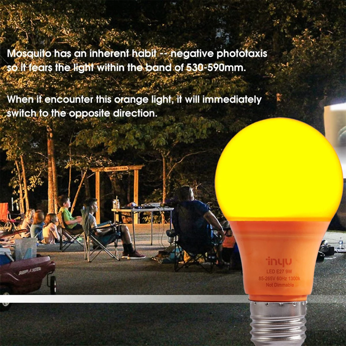 Led Yellow Bug Light Bulbs Orange Shell E27 A60 Spectral Mosquito Repellent 220v Indoor Zapper Bulb Fly Traps Attractant Catcher