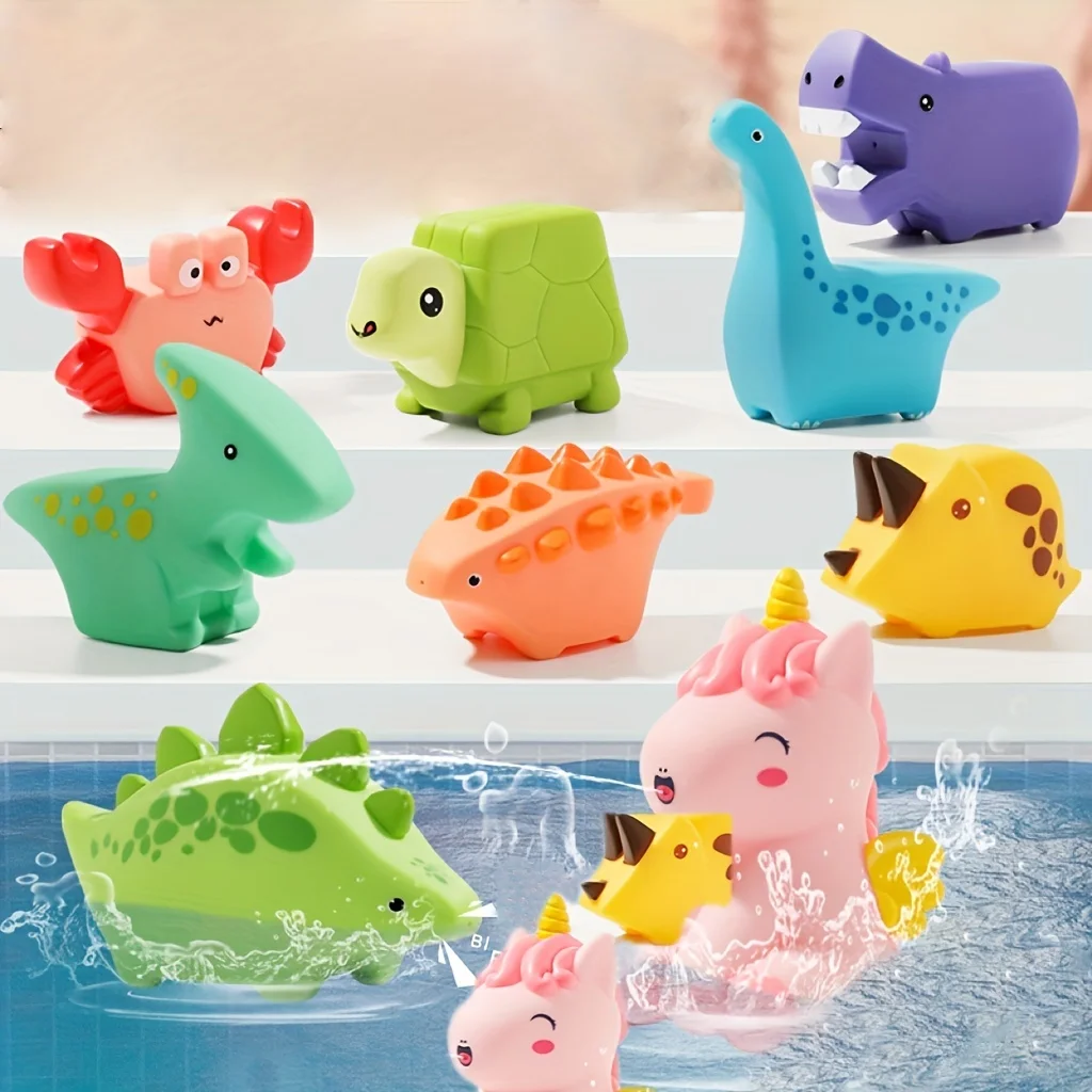 Giocattoli Da Bagno Per Bambini 1-3 Anni | Set Silicone Senza Muffa Con Animali E Spruzzi - Foto 8
