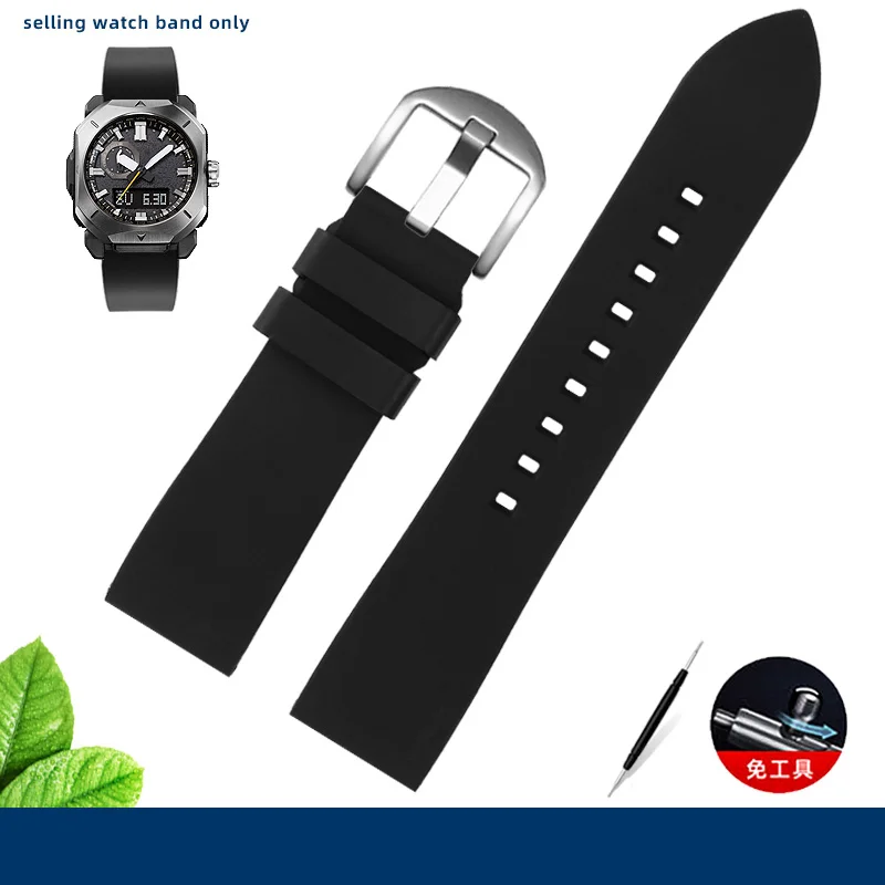 Correa de reloj de caucho fluorado de 23 m para Casio PROTREK Series PRW-60/PRW-6900 PRW-6800Y PRG600 Correa deportiva Pulsera impermeable para hombre