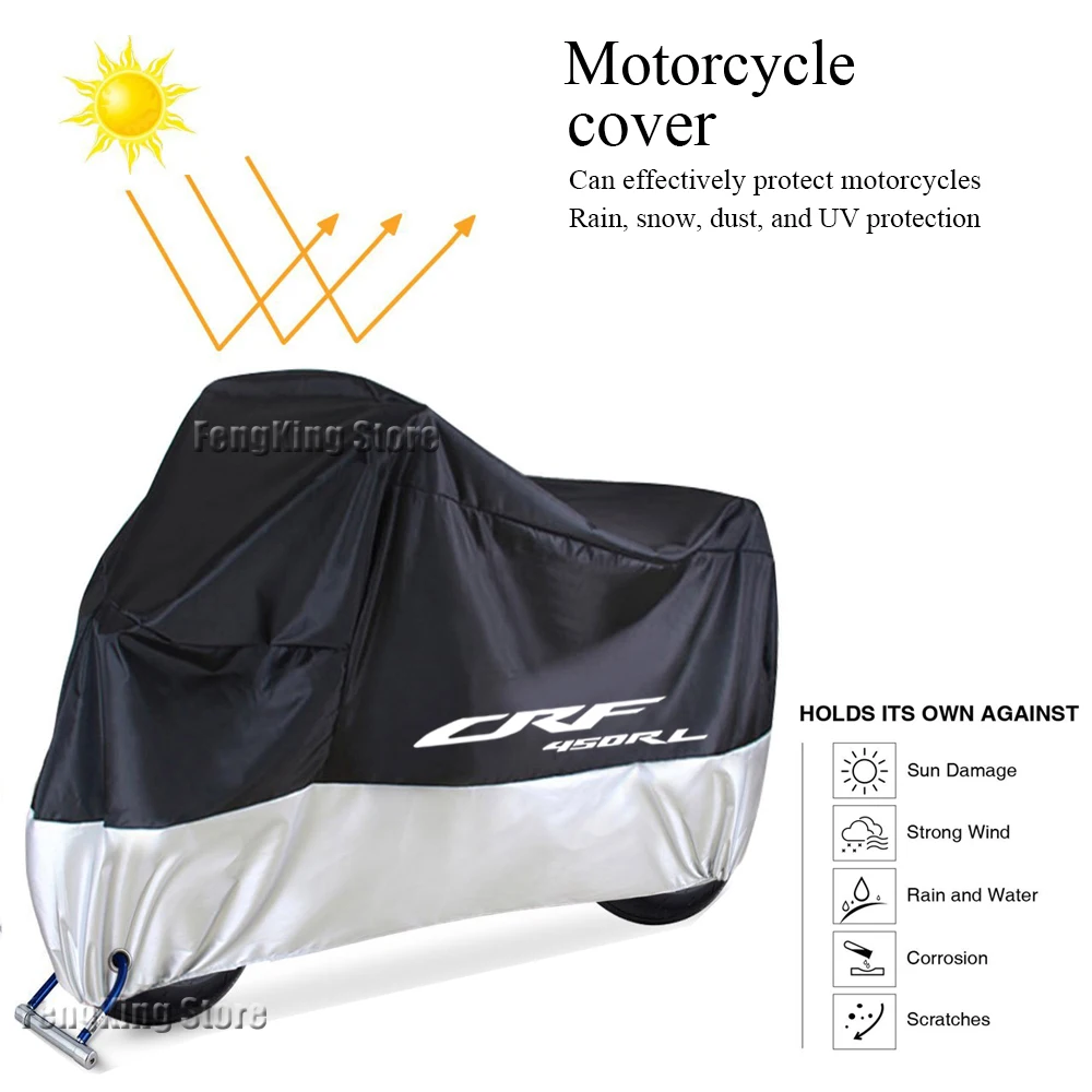 For Honda CRF450RL CRF300L CRF450L CRF250L Motorcycle Cover Waterproof Outdoor Motorbike Rain Dustproof Snow Sun UV Protector for goldwing1800 gl1800 f6b motorcycle cover waterproof outdoor motorbike rain dustproof snow sun uv protector