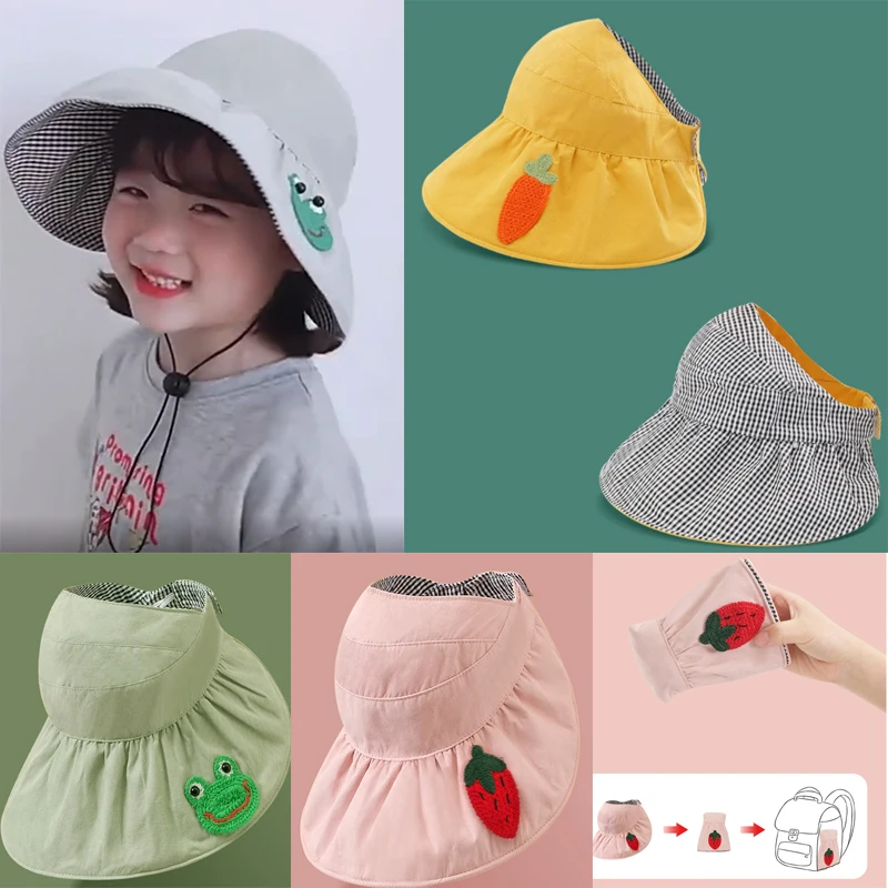 

Fashion Baby Girl Boy Hat Cap Summer 2022 Spring Summer Beach Hats Embroidery Print Personal Empty Top Big Brim Sun Hat Caps