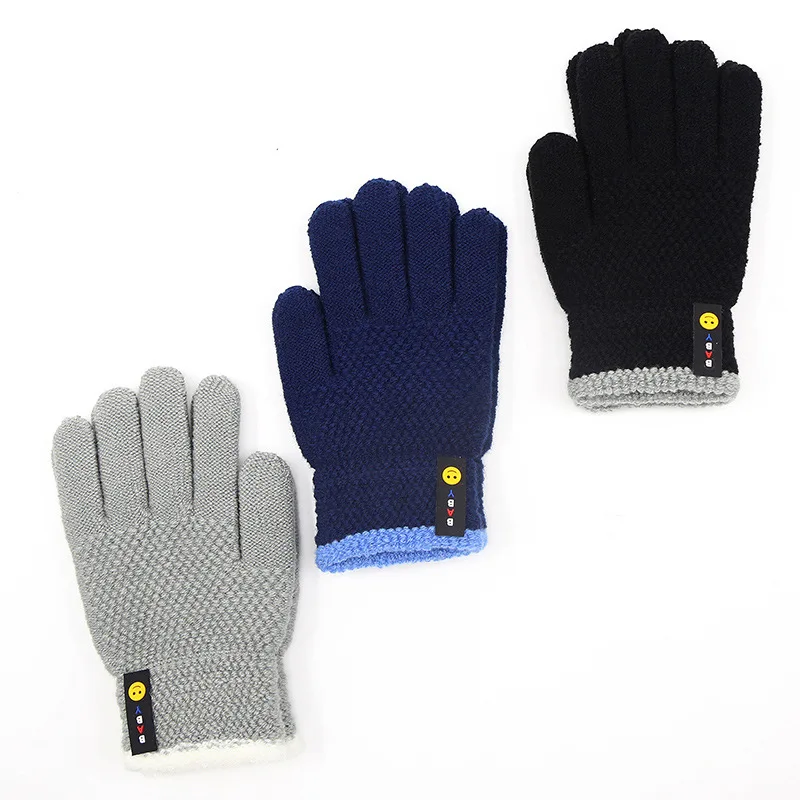6-10 Years Old New Fashion Kids Thick Knitted Gloves Warm Winter Gloves Children Stretch Mittens Boy Girl Infant Accessories 3