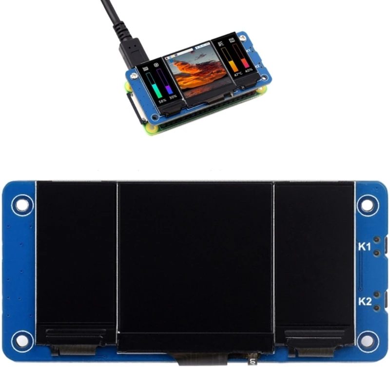 

Тройной ЖК-шляпа для RaspberryPi, двойной 0,96-дюймовый ЖК-дисплей, 1,3-дюймовый главный ЖК-экран