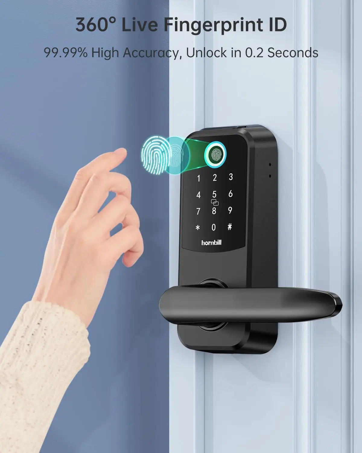 Fingerprint Smart Door Lock Handle: Entry Door Lock