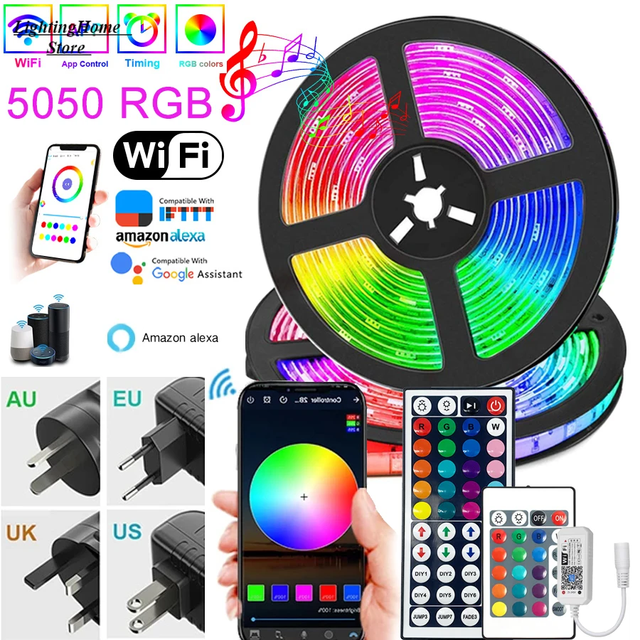 

Светодиодная лента RGB 5050 18 светодиодов/м облачный потолочный светильник Диодная гибкая лента умное управление через приложение Радужный эффект лампа в подарок
