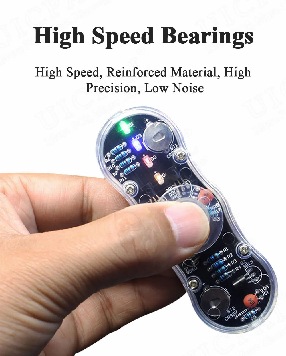 DIY LED Zappeln Top Kit Modul Finger drehen Spielzeug Löten Projekt Praxis Löten Farbe Licht DIY elektronische Kit mit cr927 – Detail 7
