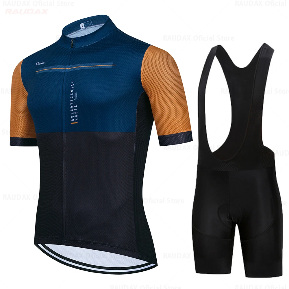 2025 Raudax Men's Cycling Clothes Wear Better Rainbow Team Cycling Jersey Short Sleeve Cycling Clothing Summer Road Bike Sets 5