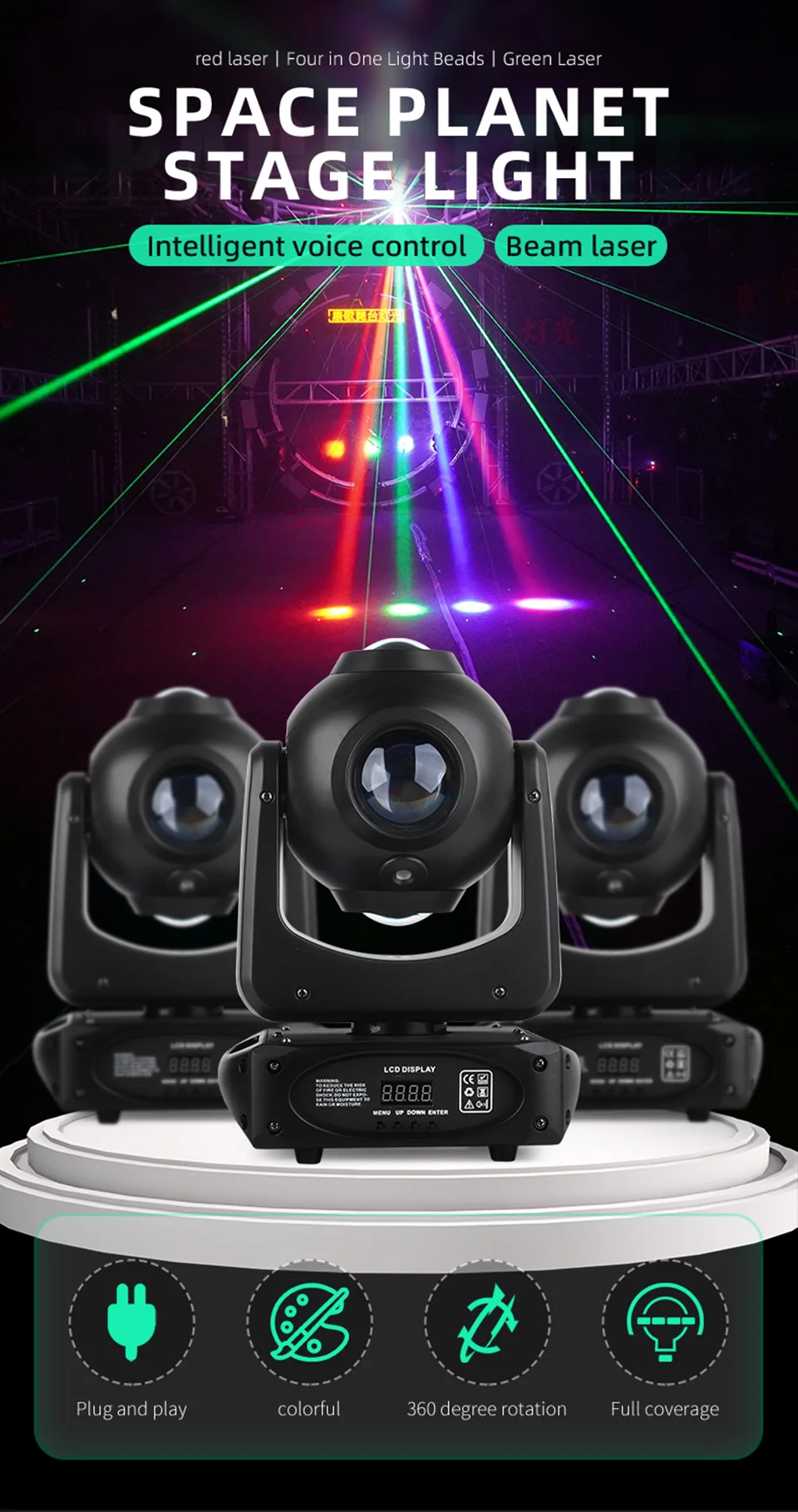 Moving Head Strobe Light 4in1 Moving Head Lights Rotate Effect for Stage Lightin