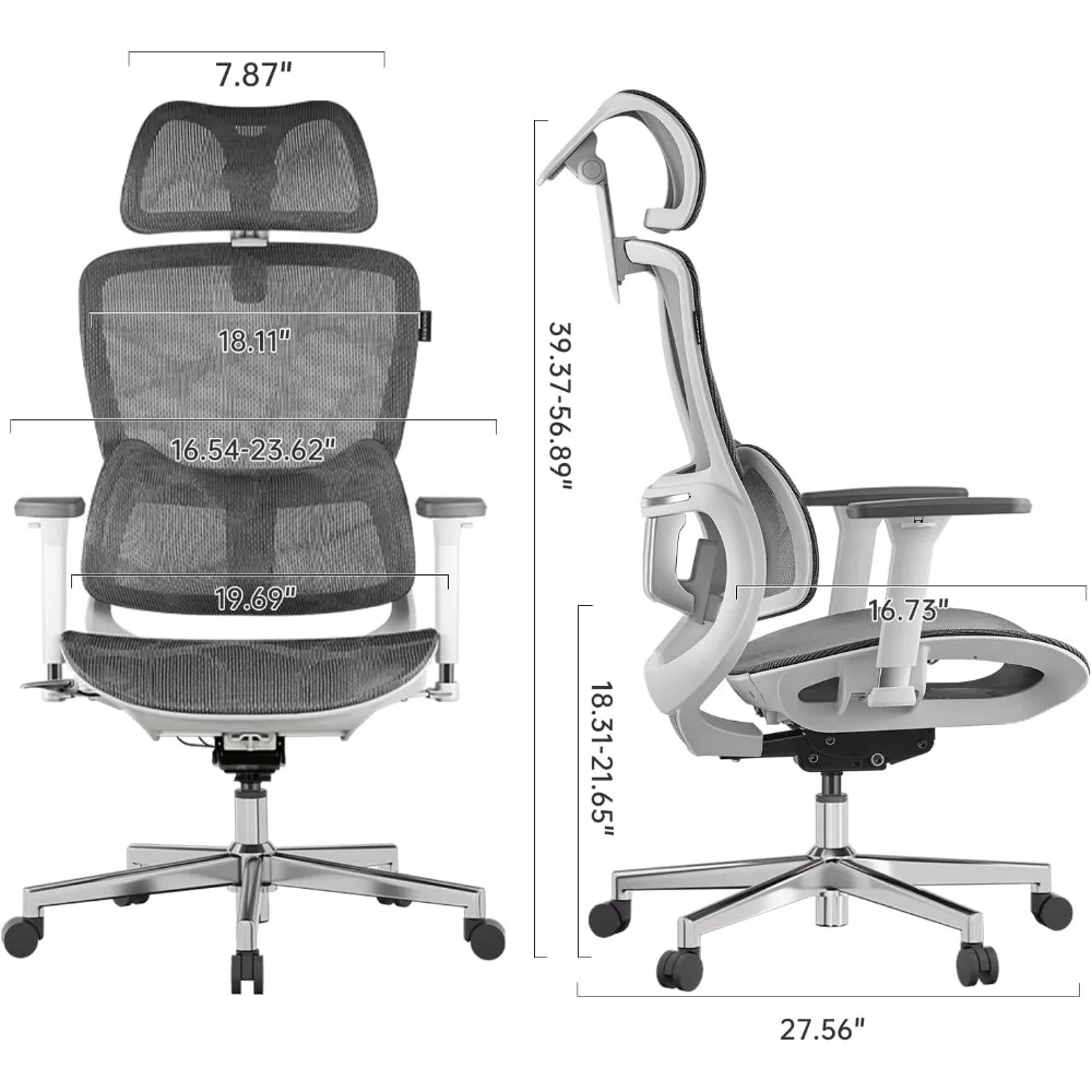 E2 Ergonomic Office Chair, 6-Way Dynamic Lumbar Support, 3D Adjustable Armrests, 3D Adjustable Headrest, Office Chair 2