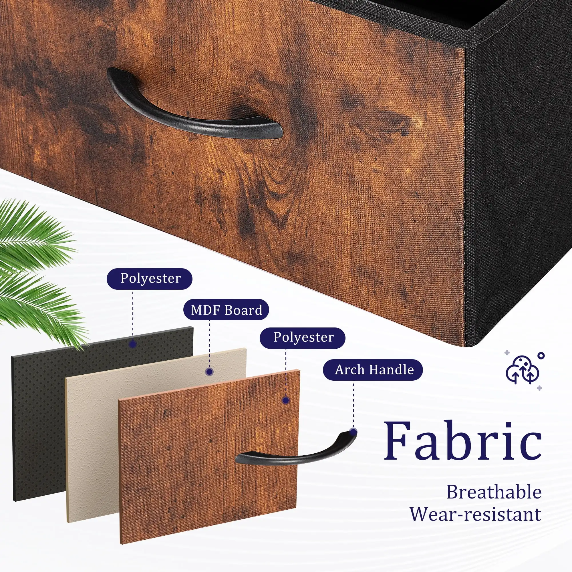 9 Drawer Dresser, Wide Chest Of Drawers Nightstand Storage Tower Storage Dresser Fabric Dresser With Wood Top 2