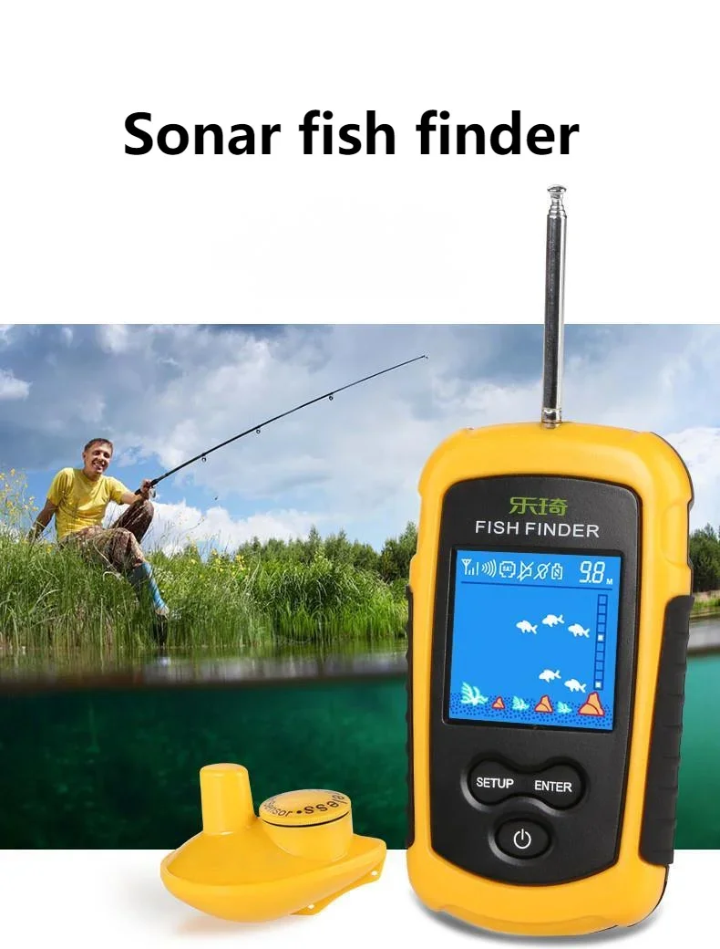 Leqi Fish Detector Wireless Sonar Color Screen Fish Finder Fishing Device Outdoor Supplies Fishing Gear Detector