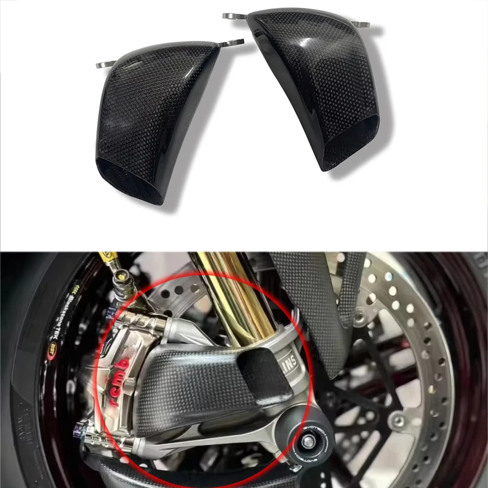 Motorcycle Carbon Fiber Front Brake Air Duct Caliper Radiator Cover For ...