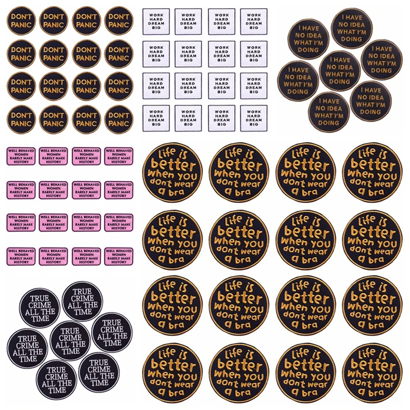 Prajna 의류 줄무늬 문자 자수 패치, 의류용 다리미 패치, DIY 의류 패치..