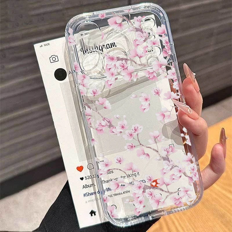 Floral Pink Violet Phone Case with Flower Design