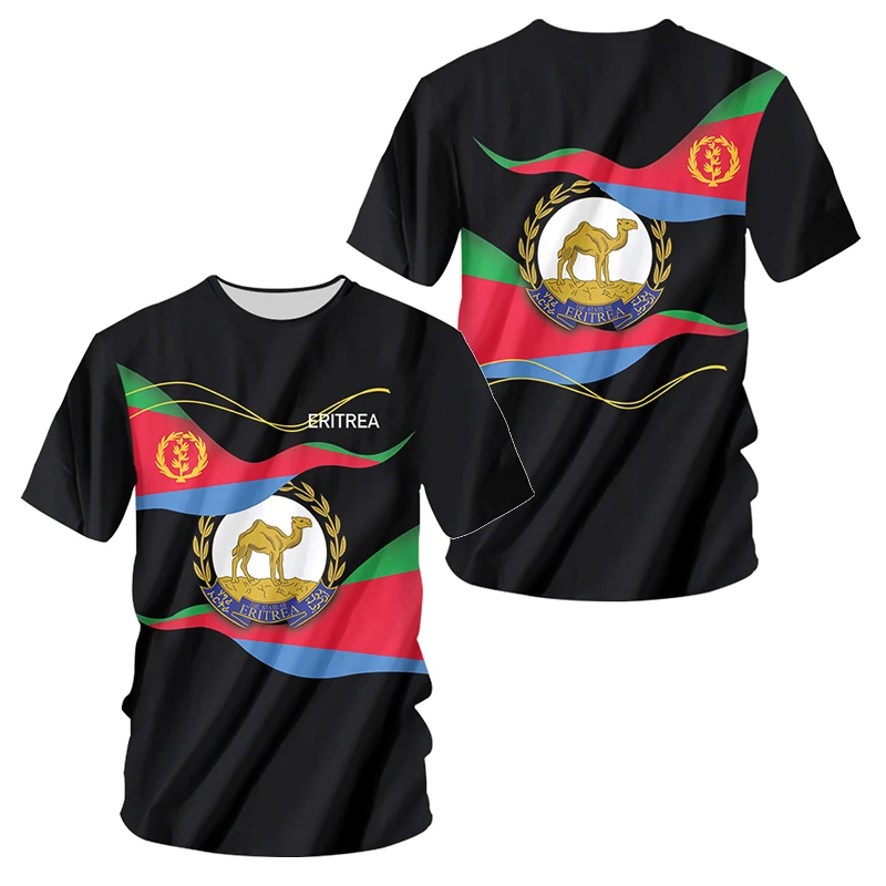 

Eritrean Flag T Shirt 3D Pritnting Men Africa Unisex Graphic T Shirts Short Sleeve T-shirts Streetwear Summer Men Clothing Male