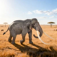 Oenux animaux sauvages africains éléphant modèle Simulation grand mammouth figurines d'action Figurine PVC jouet éducatif pour enfants cadeau 6