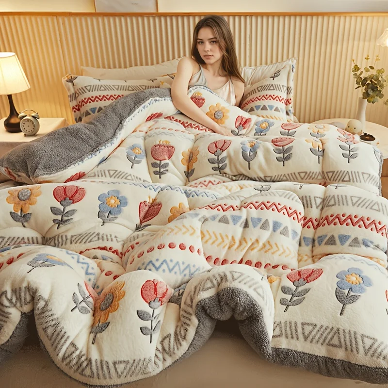 الشتاء الفراش سميكة لحاف بطانية سميكة الدافئة الفا...