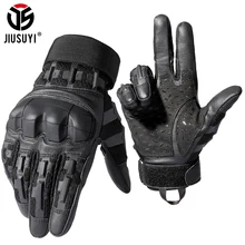 

Tactical Full Finger Gloves Military Army Paintball Shoot Airsoft Work Fishing PU Leather Touch Screen Rubber Protective Mittens