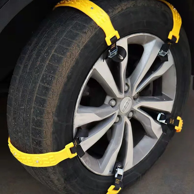 Car Snow Anti-Skid Chains TPU Thickened Tendon Wheel Security Chains Adjustable Snow Tire Belt Emergency Anti-Slip 10pcs