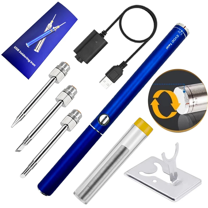 5v Battery Powered Soldering Iron With Protective Cover 510