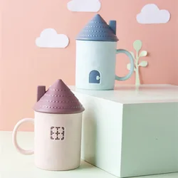 250ml Wheat Cartoon Non-slip Children's Water Cup Infant Children Student Mouthwash Wholesale Baby Learning Cup Cute House Gifts