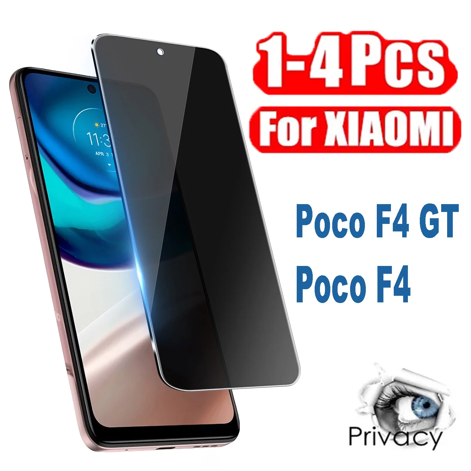 

1-4PCS Anti-spy Protective Tempered Glass for Xiaomi Poco F4 GT Screen Protectors Privacy Glass Films