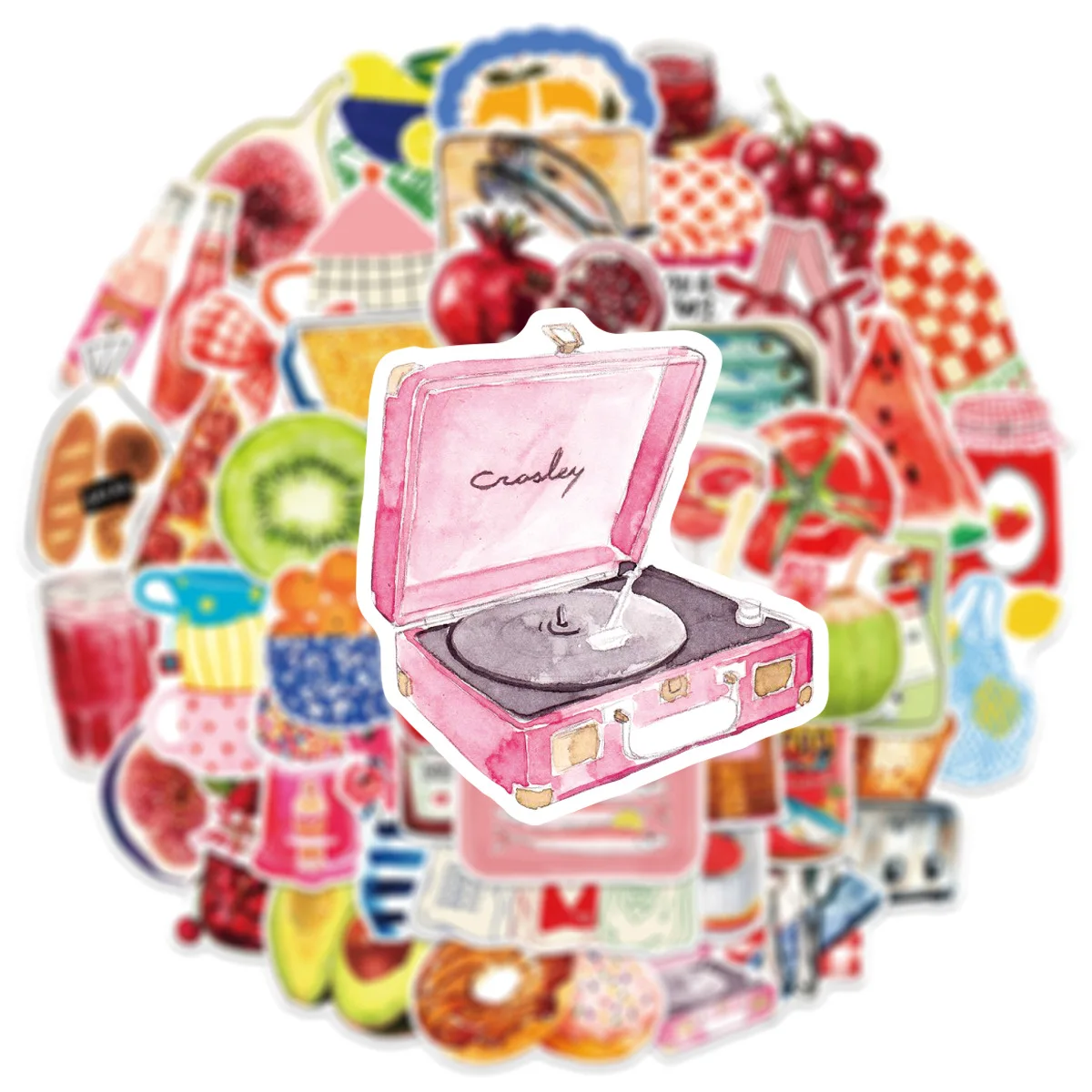 50/100PCS 귀여운 지중해 미적 감각의 그래피티 스티커 장식 기타 노트북 수하물 DIY 방수 스티커