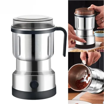 220V Multifunction Coffee Grinder Stainless Steel Blade Electric Herbs Beans Mill Spices Nuts Grains Cafe Bean Grinding Machine 1