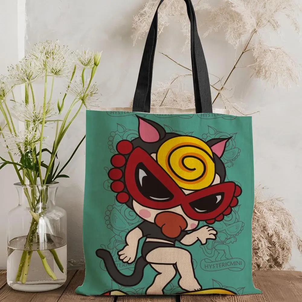 Japan Luxury H-Hysteric M-Mini Aufbewahrungstaschen, doppelseitig bedruckte Canvas-Tragetasche, modische Damen-Umhängetasche mit großem Fassungsvermögen – Detail 32