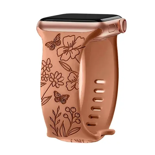 Engraved Band for Apple Watch Strap 46mm 44mm 42mm 41mm 40 45mm Ultra 3 2 49mm Floral Bracelet Iwatch Series 11 10 9 8 7 SE 6 5 - Image 7