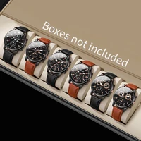 2/4/6pcs/set Men's Watch Combination Set Trendy Casual Business Style Men's Temperament Leather Watch Sport Style Watch No Box 1