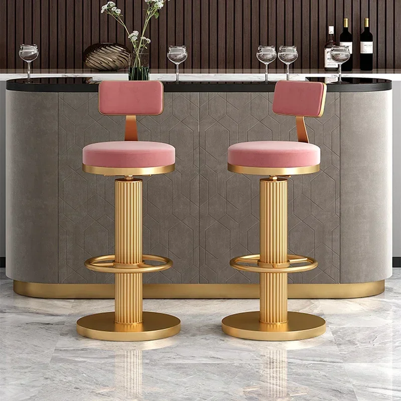 Taburetes de Bar de oficina de maquillaje, accesorios de recepción de lujo, sillas de Bar, tocador dorado alto, juegos de muebles de jardín LJX35XP