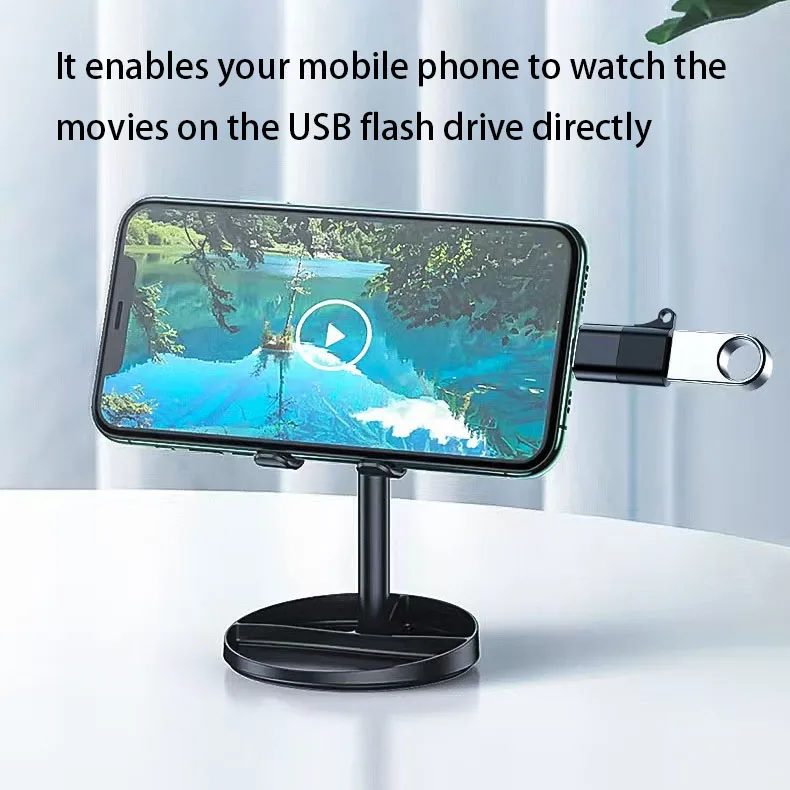 아이폰 라이트닝(남성)용 OTG 타입 C-라이트닝 어댑터, 헤드폰, USB 플래시 드라이브, OTG용 USB C(여성) 타입 C 어댑터