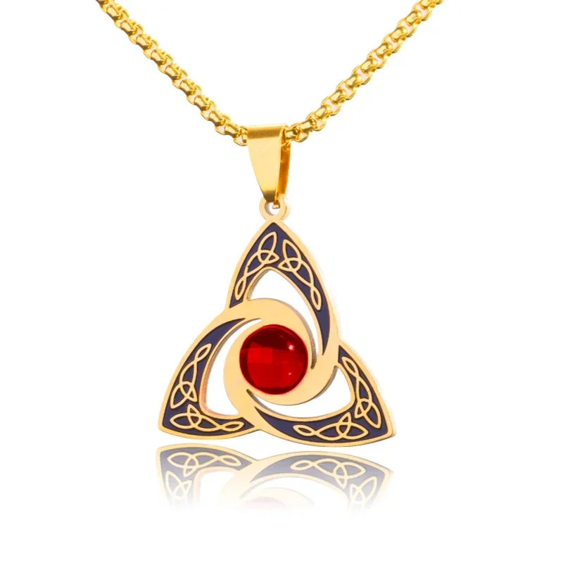 Collana Stile Celtico Irlandese Collana Con Ciondolo Nodo Celtico Trinity In Acciaio Inox Per Uomo - Gioiello Elegante E Di Stile Collana Con Ciondolo Trinity Knot Vnox