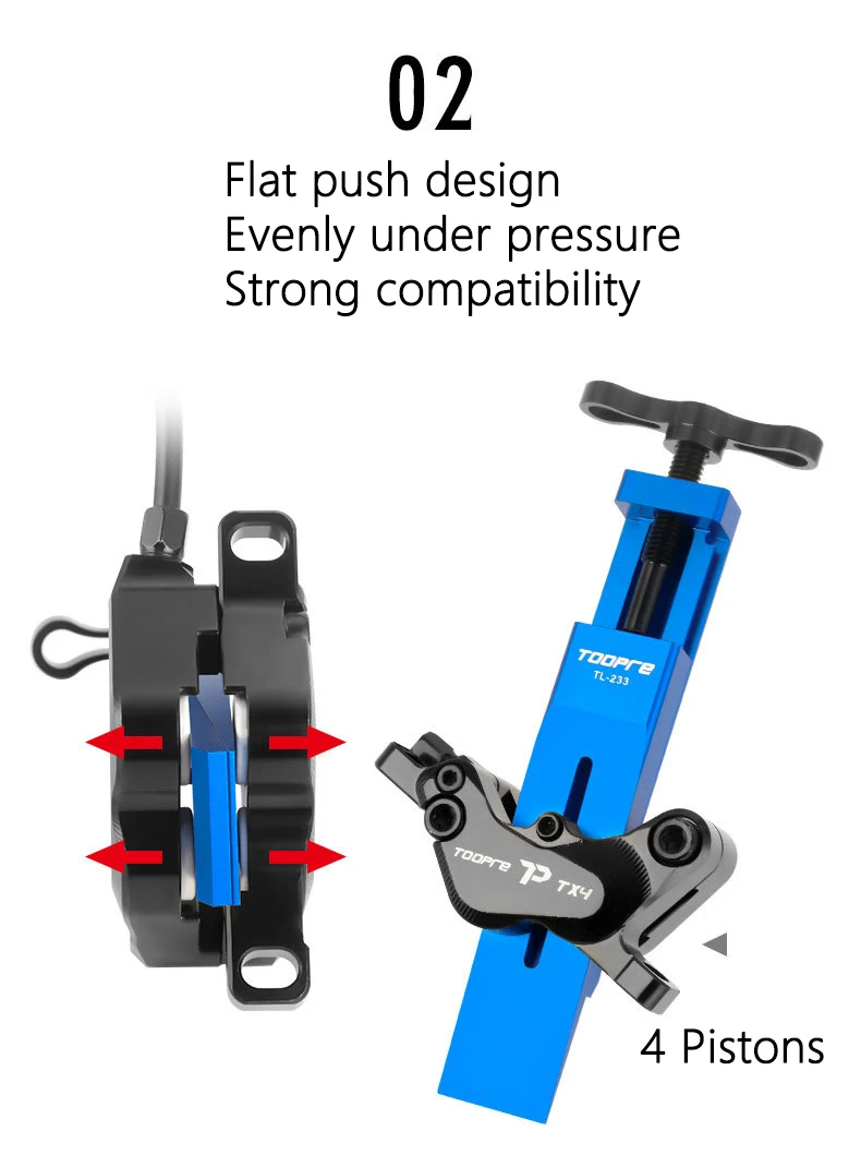 Fahrradbremskolben-Reset-Werkzeug, Bremssattel, 2 Kolben/4 Kolben, Reset-Werkzeug, Kolbenpresswerkzeug für SRAM/SHIMANO Bremssattelkolben-Reset – Detail 4