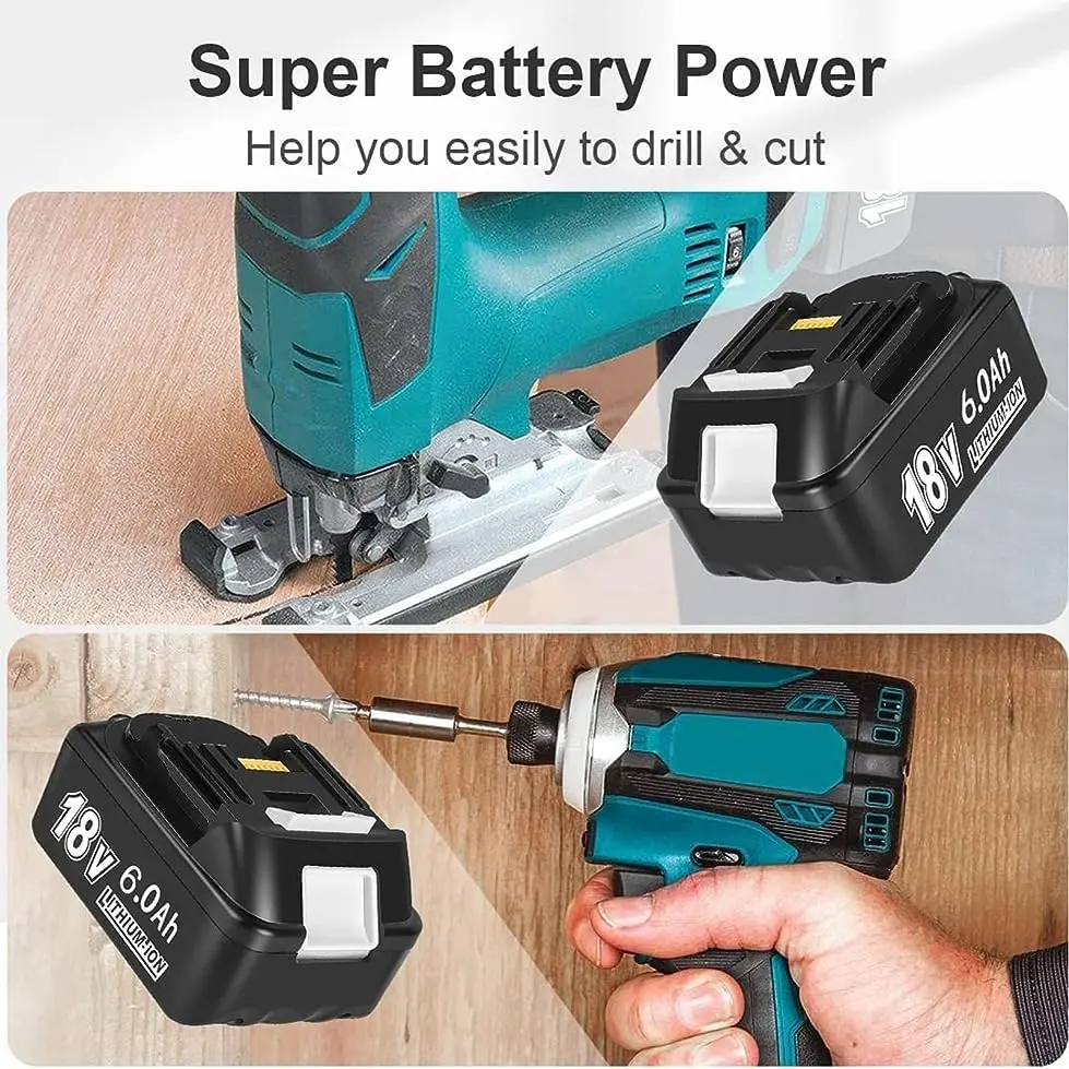마키타 BL1860 BL1850B BL1850 BL1840 BL1830 스크루드라이버 배터리 충전기, 18V 교체 전동 공구 배터리 lxt