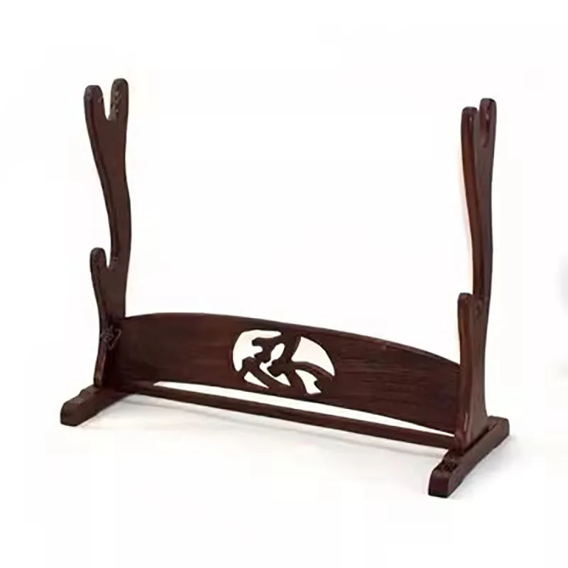 Double Layer Wooden Sword Holder, Samurai Blade Holder, Big Knife Holder, Solid Wood, Sword Base